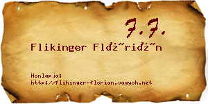 Flikinger Flórián névjegykártya